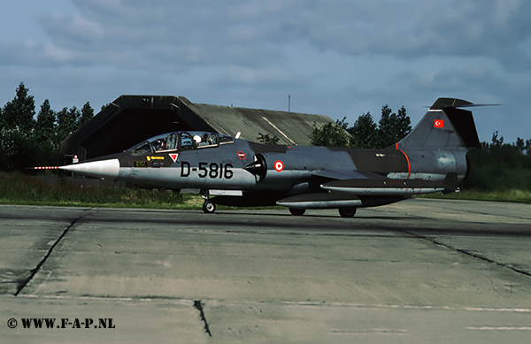 Lockheed   TF-104-G Starfighter  D-5816  of 322-Sqn At Leeuwarden. Vertrek F-104 van Leeuwarden 25  Augustus 1980
