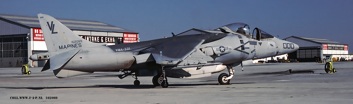 McDonnell Douglas AV-8B Harrier  162069 VL-00 c/n-18/18  VMAT-203 US-Marines Cherry Point - MCAS / Cunningham Field