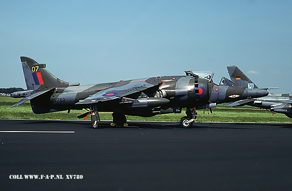 Hawker Siddeley Harrier GR3    XV-789  c/n-712039  1-Sqd Twente  04-07-1987