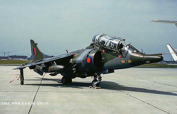 Hawker Siddeley Harrier T4  XW270  c/n-212009   of 4-Sqn  Frankfurt International Airport, Frankfurt am Main Germany 