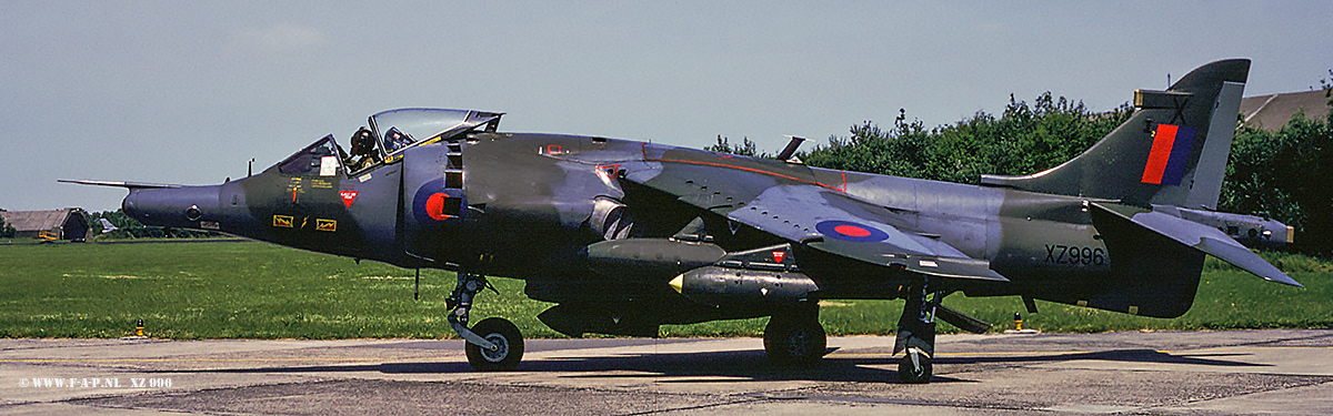  Hawker Siddeley Harrier GR.  XZ-996   c/n-712219  4-Sqd  At Leeuwarden