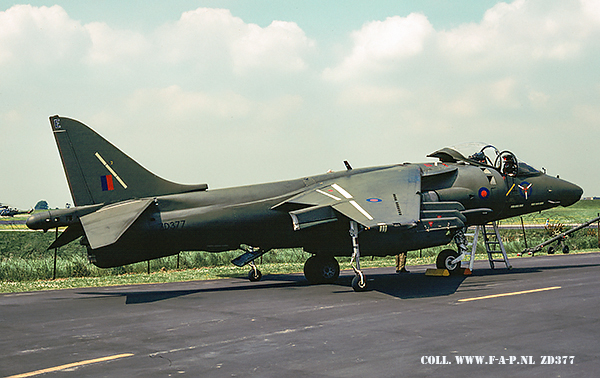 British Aerospace Harrier GR7A ZD377  c/n-P25 SAOEU - Strike Attack Operational Evaluation Unit Of the Royal Air Force  w/o 09/01/1997