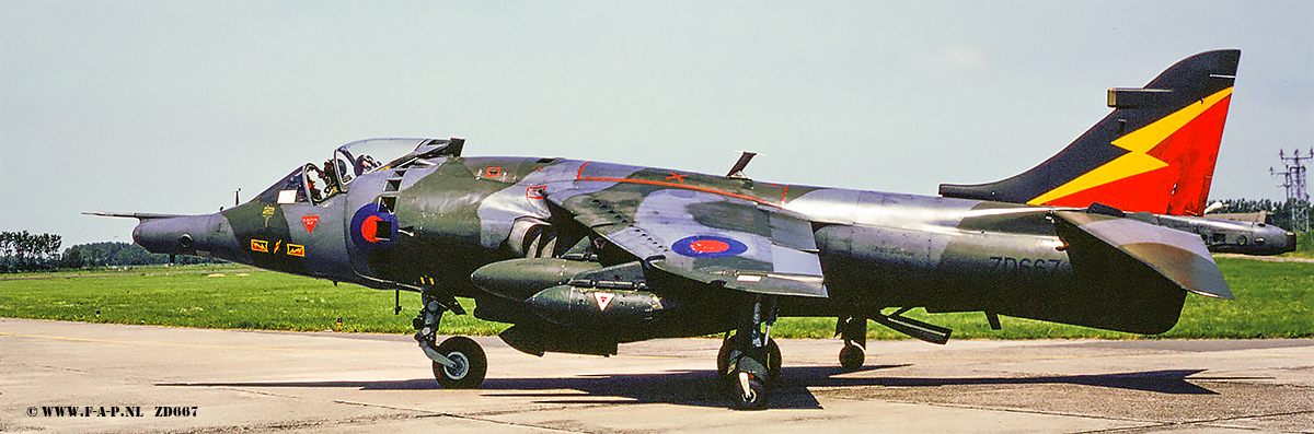 Haker Siddely  Harrier GR-3  ZD667  c/n-712228  4-Sqn  at Leeuwarden