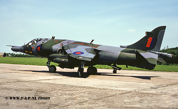 Hawker Siddeley Harrier GR.3 ZD669   c/n- 712230  4-Sqn  Royal Air Force At  Leeuwarden NL