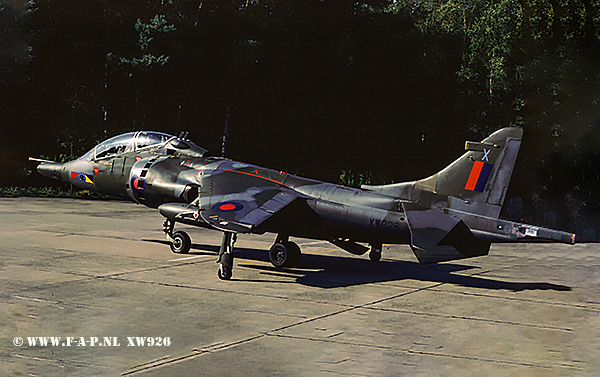 Hawker Siddeley Harrier T-4  233-OCU  XW-926 c/n-212014  TwenteAB   27-09-1982,at 23-02-1983 Collided with Harrier XV795 and Crashed