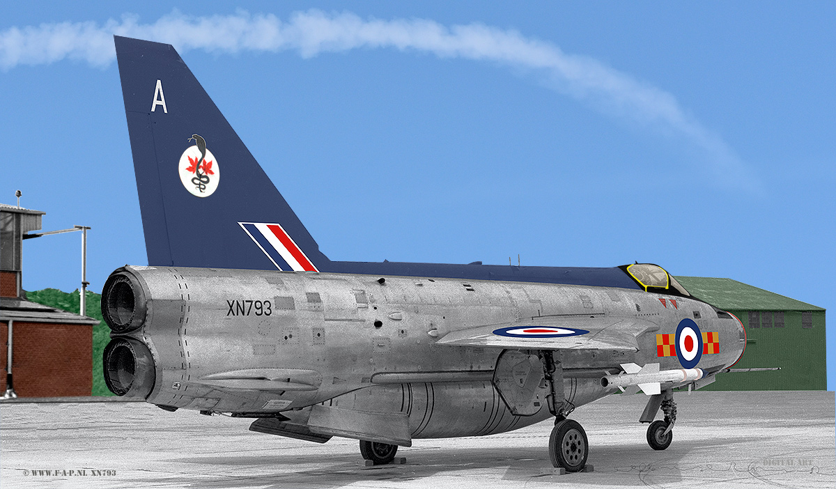 English Electric Lightning F-2 A   XN793   c/n-95146    92-Sqd.  Digital Art