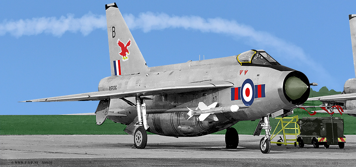 English Electric  Lightning F-6    XS936  of 23-Sqd  Made from black and white to color.