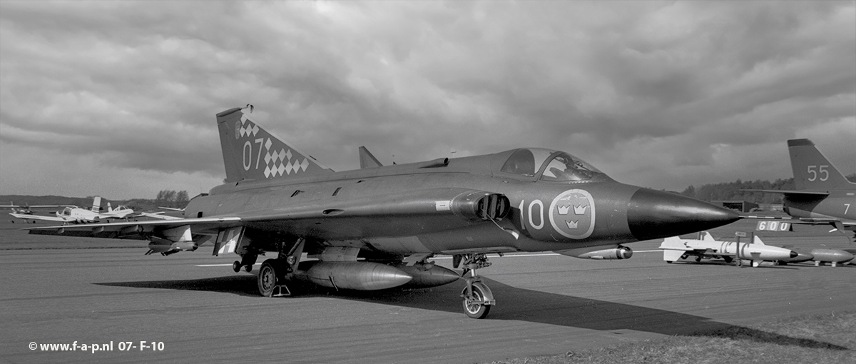 Saab J35F-1 Draken 07  c-n 35-607   of F-10 ngelholm airbase  at   Sve Airport Sweden  14-05-1971  