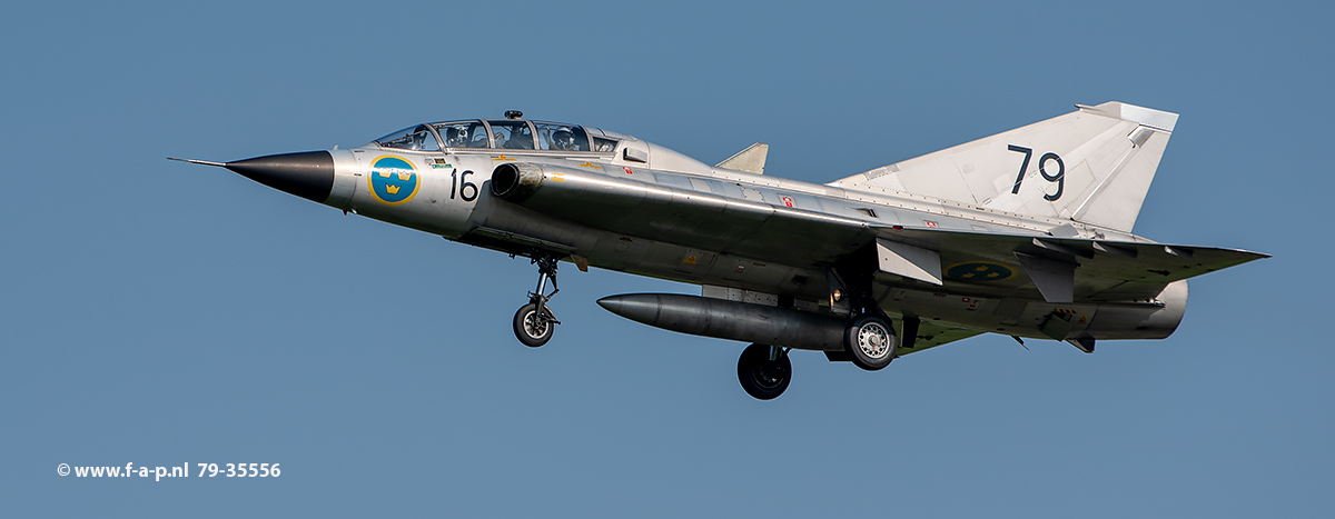 SK-35C Draken                  79       F-16  c/n-35556      of the Swedish Air Force Historic Flight  seen here on Leeuwarden  07-09-2021