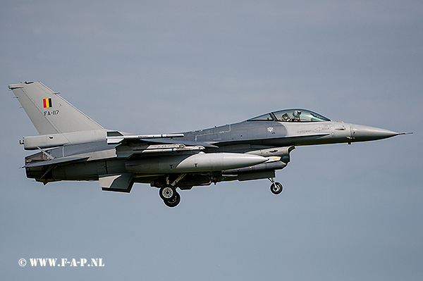 F-16-AM   FA-117 Landing BAF  Lw  06-07-2017