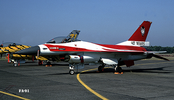 F-16A     FA-91    Special Colours  RBAF  Kleine Brogel  Sep-1991