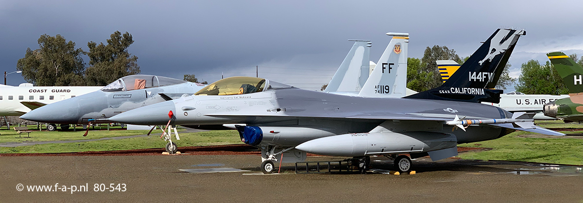 General Dynamics  F-16A ADF  80-543  194th FS.  Merced Castle Air Force Base - KMER,  California USA  16-02-2019