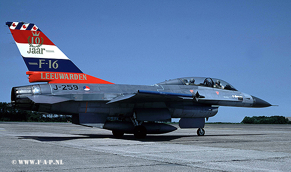 F-16B  J-259, 10 years F-16 Leeuwarden 