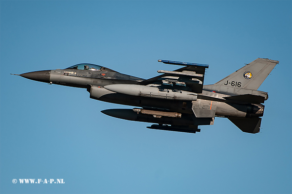 General Dynamics F-16-MLU Fighting Falcon  J-616  of the 315-Sqd  Leeuwarden