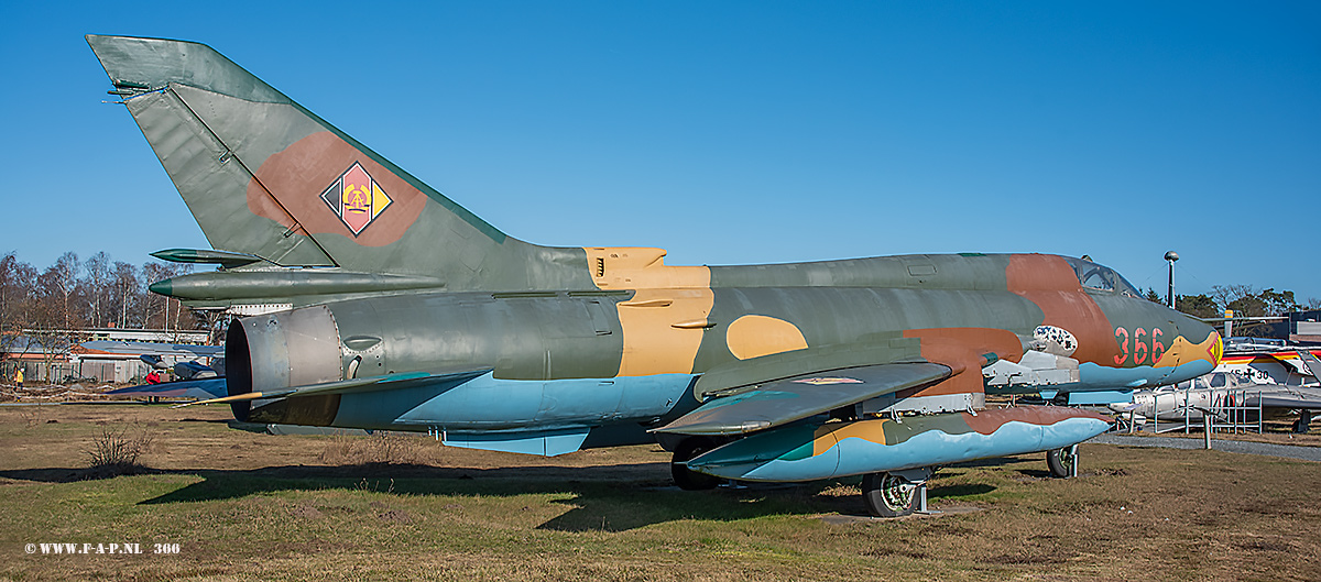 Sukhoi Su-22M4 tactical number 366  c/n 25512  Ex-JBG-77,at the museum in Nordholz, 28-02-2023,