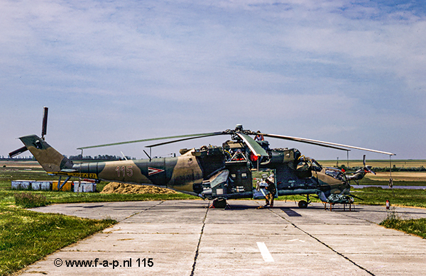 Mil Mi-Hind 24D  Hind D        115     of  the  87th Bakony Regiment   of  the  87th Bakony Regiment    Szentkirlyszabadja Air Base