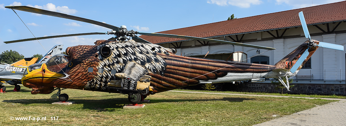 Mil Mi-24 D  Hind D     117   c/n-K20117     Great Eagle colour scheme. of the  87th Bakony Helicopter Attack Regiment  now at  RepTr Museum of Szolnok Hungaria   12-07-2024