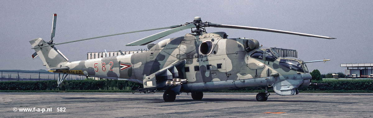 Mil Mi-Hind 24D  Hind D        582   c/n-K220582   of  the  87th Bakony Regiment   of  the  87th Bakony Regiment    Szentkirlyszabadja Air Base