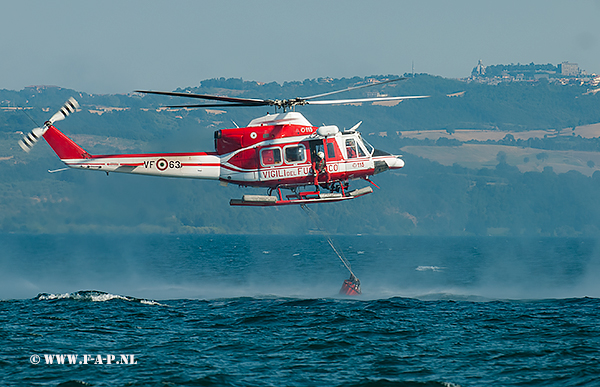 Agusta Bell AB412  VF-63 Vigili del Fuoco  Bolsena Lake 10-07-2012