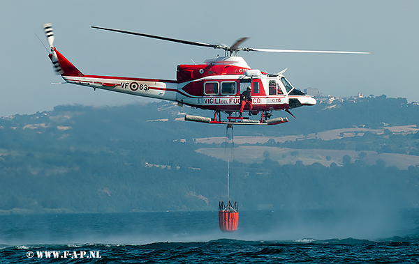 Agusta Bell AB412  VF-63 Vigili del Fuoco  Bolsena Lake 10-07-2012