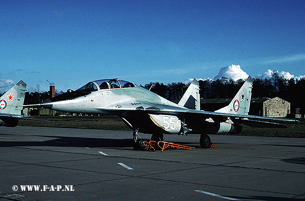 Operational shot of the at Wittstock on  07-04-1994  MiG-29  the 55