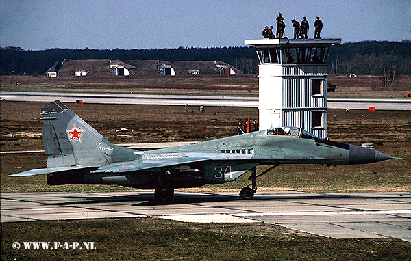 Operational shot of the at Wittstock on  07-04-1994  MiG-29 Fylcum C  the 34