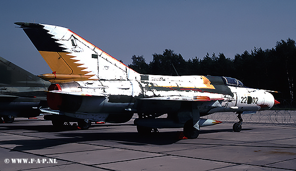 MiG 21 SPS-K   2202    ex 441  of JG-1 NVA   Drewitz 29-07-1992  
