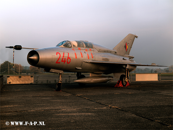 MiG-21US  246 Received new silver paintshop and fake bort number "Red 241". Also faked roundell. Original bort number is now again the "246". This particular aricraft served with JG-1 ("Jagdgeschwader 1") and later FAG-15 