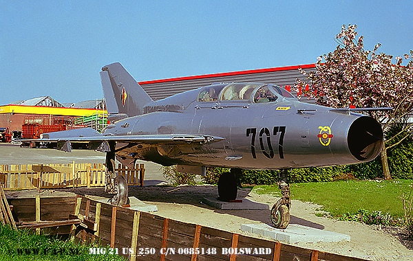 MiG 21 US   Tactical number  250 c/n  01685148   FAG-15  as 707   Bolsward 