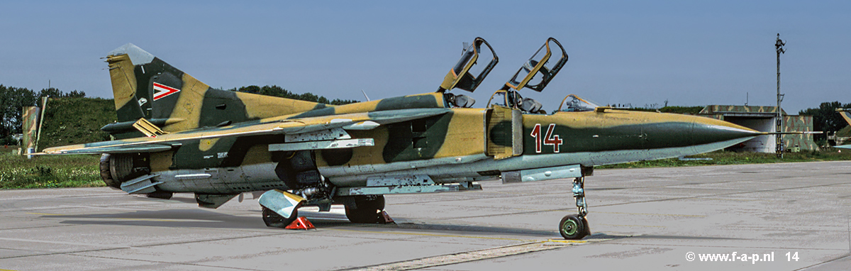 Mikoyan-Gurevich MiG-23UB    14  c/n-A1037925    Hungarian AF   Ppa (LHPA) - Hungary  Jun 1991