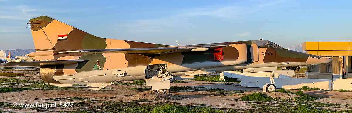 Mikoyan-Gurevich MiG-23BN Flogger   5477  c/n-393215744 seen here in  ex Czech Air Force. Recently painted in full Iraqi Air Force colours, at the March Field Air Museum 24-02-2019