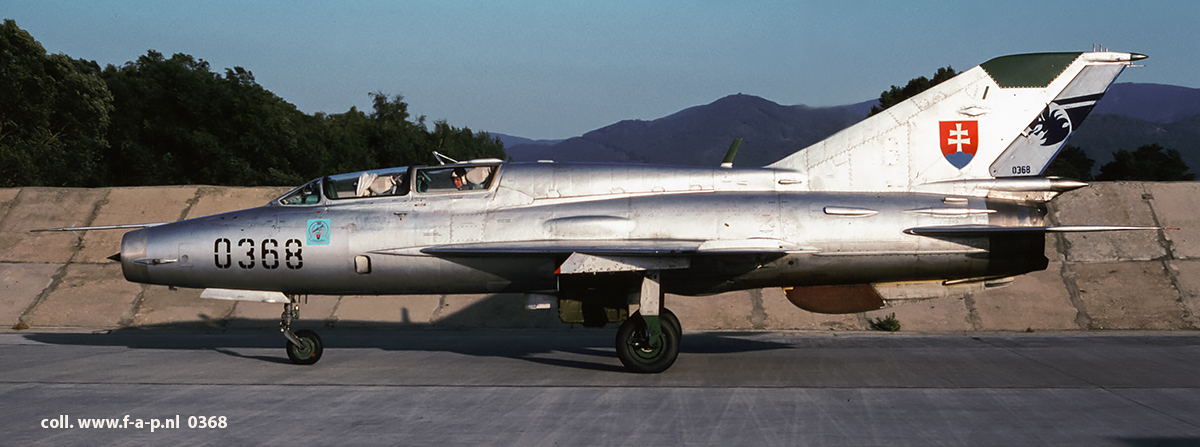 MiG 21UM   0368  c/n-03695168   3rd Fighter Bomber Air Regiment  Slovak Republic    decommisioned and scrapped 