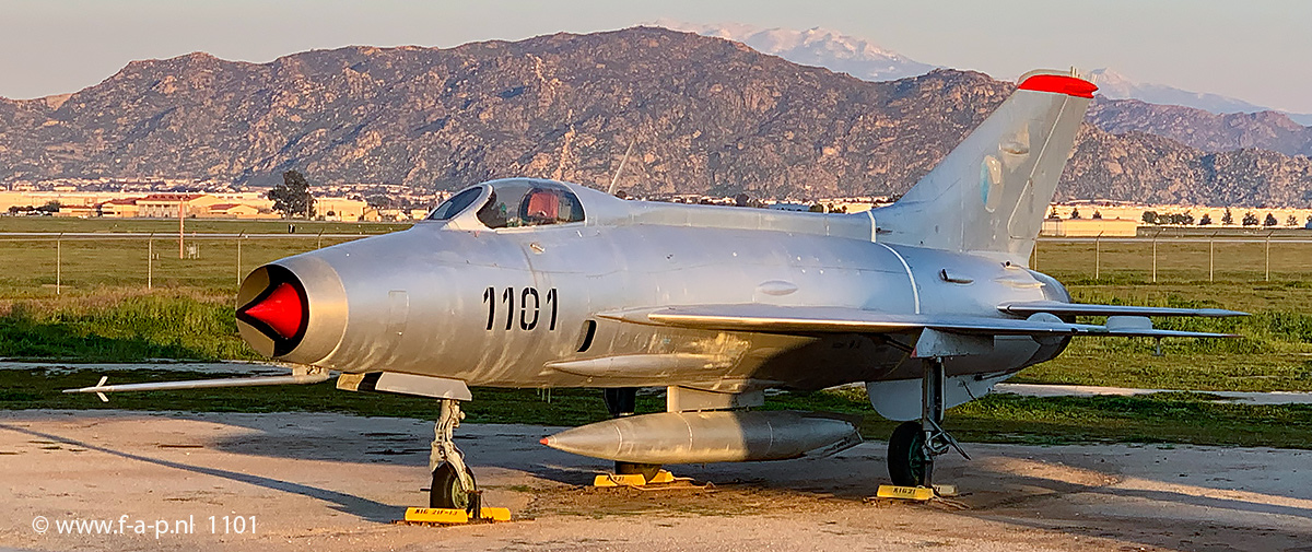 Aero S-106 (MiG-21F-13)   Tactical number  1101. at March Field Air Museum  02-2019