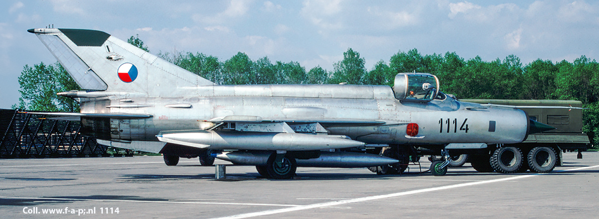 Mikoyan-Gurevich MiG-21MA      1114      c/n-961114   3rd Fighter Bomber Air Regimen   Czechoslovakia - Air Force