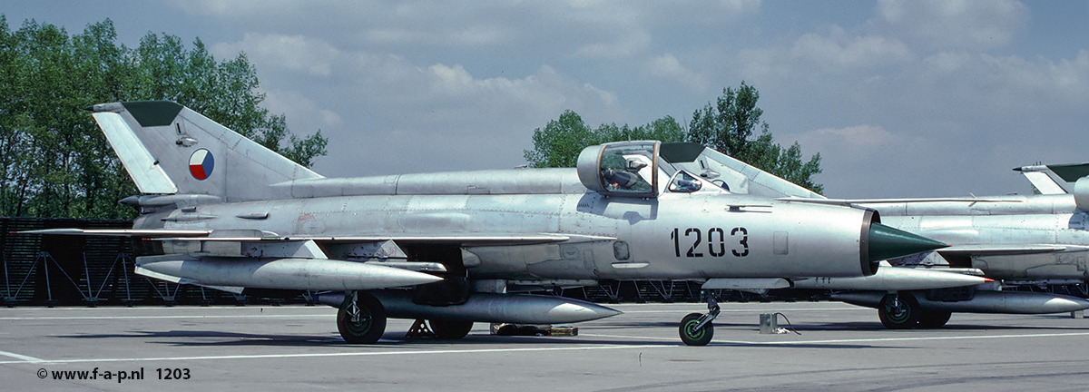 Mikoyan-Gurevich MiG-21MA     1203        c/n-961203  82nd Separate Fighter Squadron  Czechoslovakia - Air Force