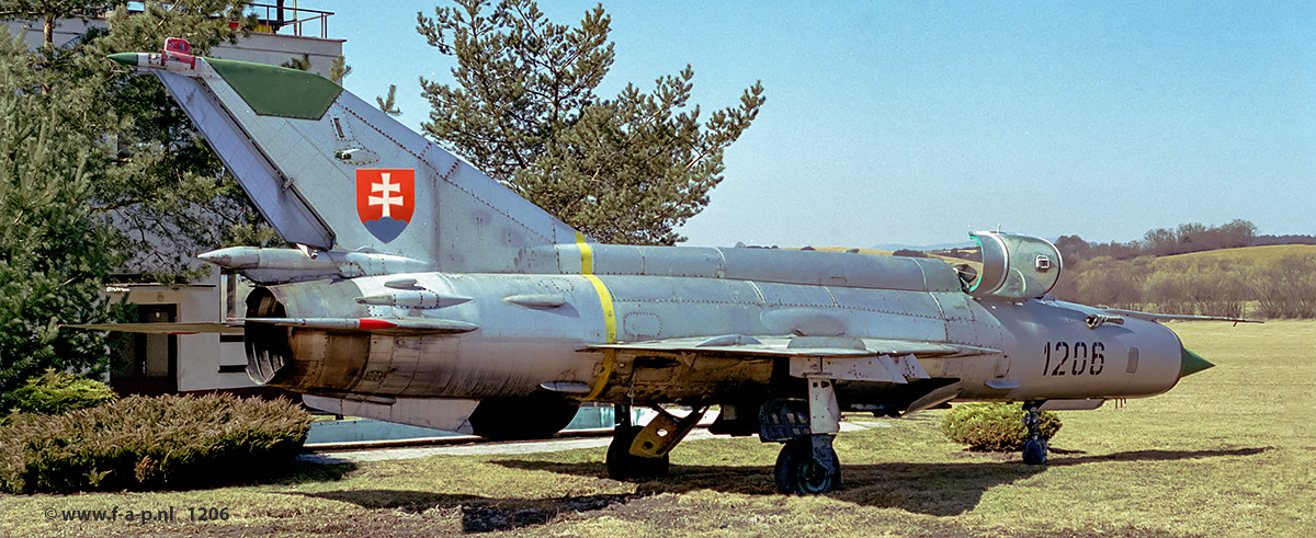 Mikoyan-Gurevich MiG-21MA     1206    c/n-961296   5. Slp -Pilsen Czechoslovakia - Air Force  Local air strip near Sliac