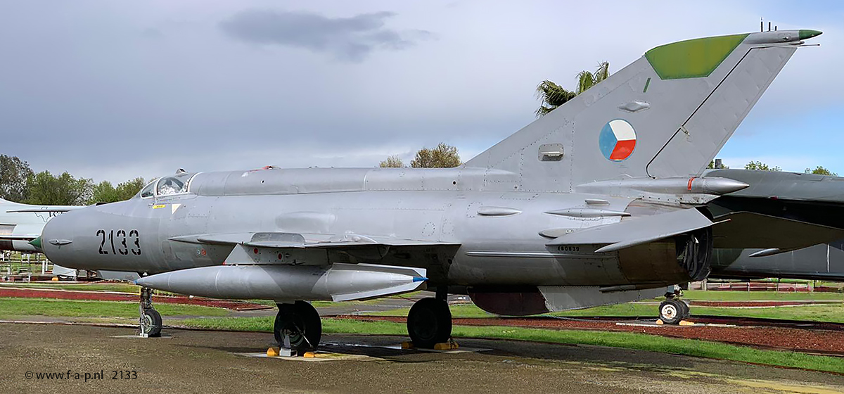 Mikoyan Gurevich MiG-21R Fishbed   2133 CEF  c/n-94R021033   Civil Registration N80639 Czech-AF  Castle Air Museum, Castle Airport USA