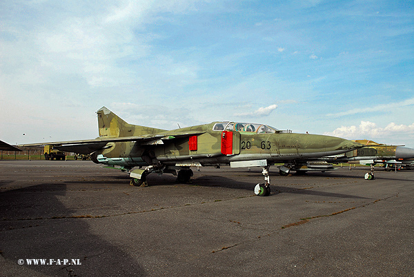 MiG-23-UB  EX DDR 105 of JBG-37 out of service at Laageon 18-08-1994 as 2063  Gatow 2010