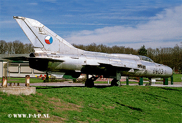 MiG 21 PFM  0403   Ex Czech AF   Zorgvlied.  Camping Bartje Friesland