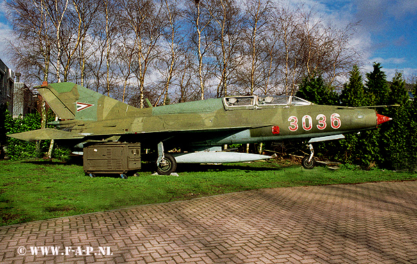 MiG 21 UM  3036  Ex Hongarian Af .  Near Hilversum  N.Holland