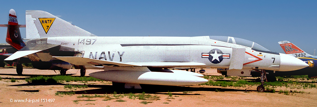 McDonnell  YF-4J Phantom II 151497 c//n-0655 Constructed as a F-4B-19-MC by McDonnell at Saint Louis, Missouri, USA.  Pima Air and Space Museum USA Arizona 08-1998. 