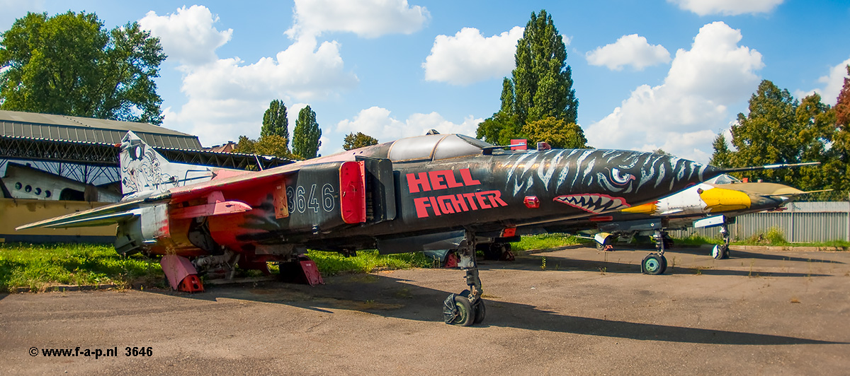 Mikoyan-Gurevich MiG-23MF      3646   c/n-0390213646/11412  'Hell Fighter' scheme to mark the 50th anniversary of the 1st Fighter Air Regiment in 1994. Czechia - Air Force   Prague - Kbely 23-08-2009