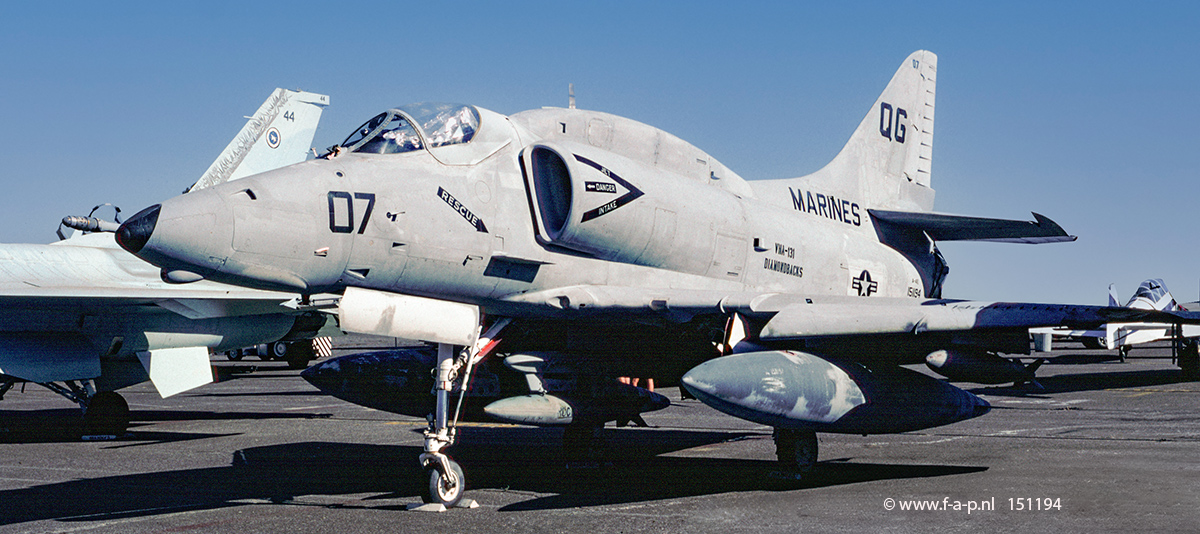 Douglas A-4F Skyhawk   151194   c/n-13364  VMA-131  Pacific Coast Air Museum Santa Rosa California, United States 08-1998