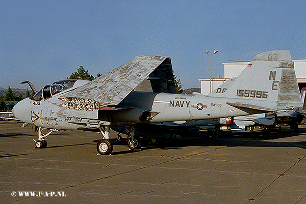 Grumman A-6E Intruder   155595  NE-403 c/n-I-321  ex U.S.Navy VA-155   Pacific Coast Air Museum Santa Rosa California, United States 08-1998