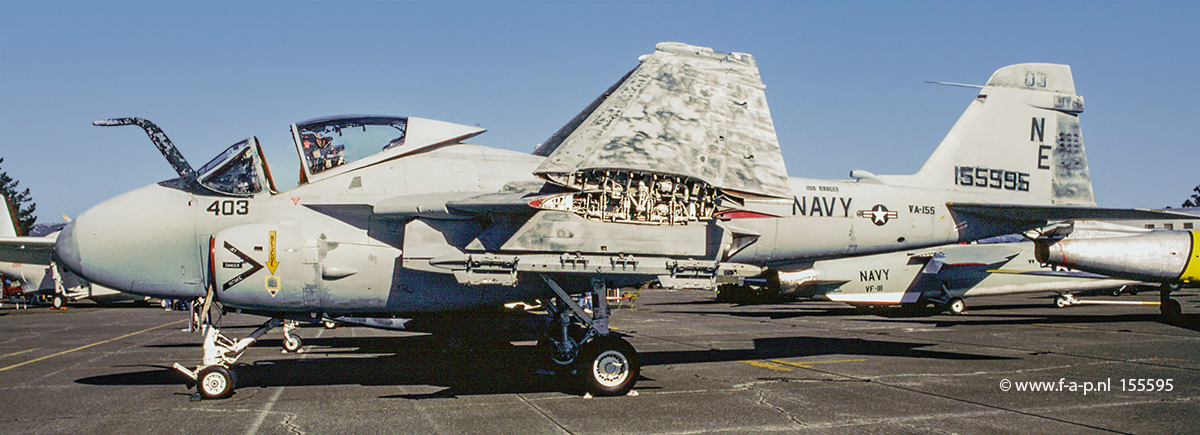 Grumman A-6E Intruder   155595  NE-403 c/n-I-321  ex U.S.Navy VA-155   Pacific Coast Air Museum Santa Rosa California, United States 08-1998