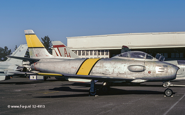 North American RF-86F Sabre  52-4913 FU-913 c/n-191-609  Pacific Coast Air Museum Santa Rosa California, United States 08-1998