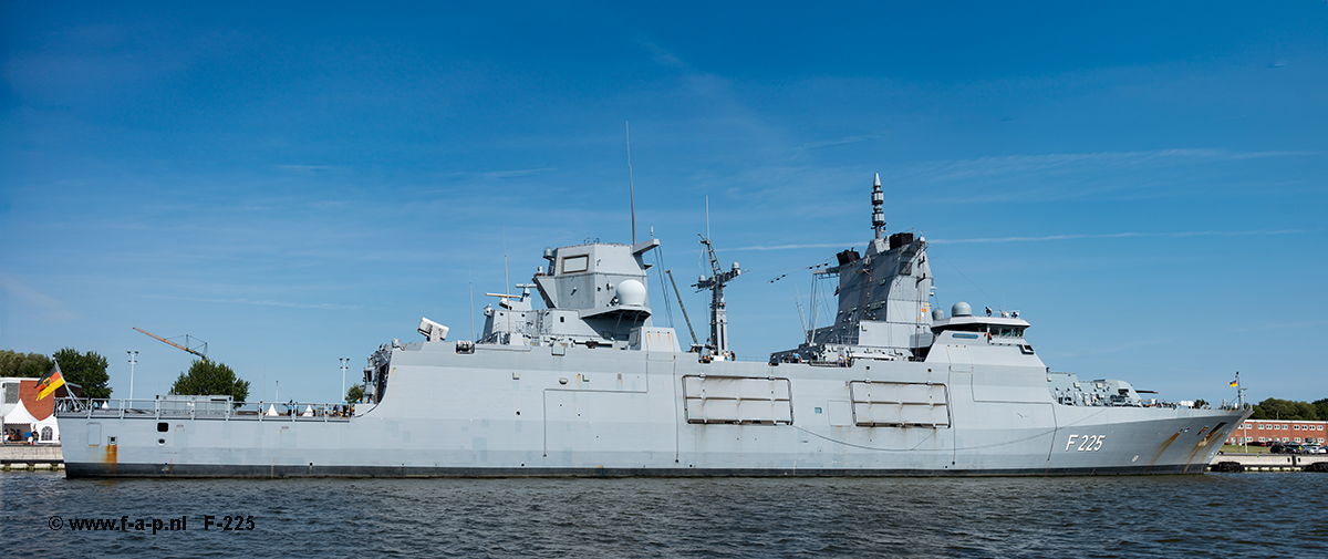 Frigate; Baden-Wrttemberg Type 125    F-225    FGS Rheinland-Pfalz     Thyssen-Krupp Marine Systems  Commissioned: July 13, 2022  Willemshaven 01-08-2024