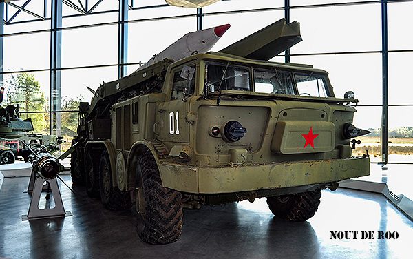 The 9K52 Luna-M (Russian: Луна; English: moon) The 9M21 rockets are mounted on a wheeled 9P113 transporter erector launcher (TEL)  based on the ZIL-135 8x8 army truck Soesterberg  05-2019