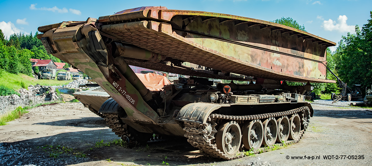 The BLG-67 at a Carsies of  MT-55A armored vehicle-launched bridge (AVLB) tank  WDT 2-77-05235  ex Polish Army   at the  Ostdeutsches Fahrzeug Museum-Bennenckenstein   27-06-2024