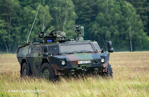 Fennek  Wheeled Armed Reconnaissance Vehicle  Y-43746 of the Heer  At Faberg 08-06-2024